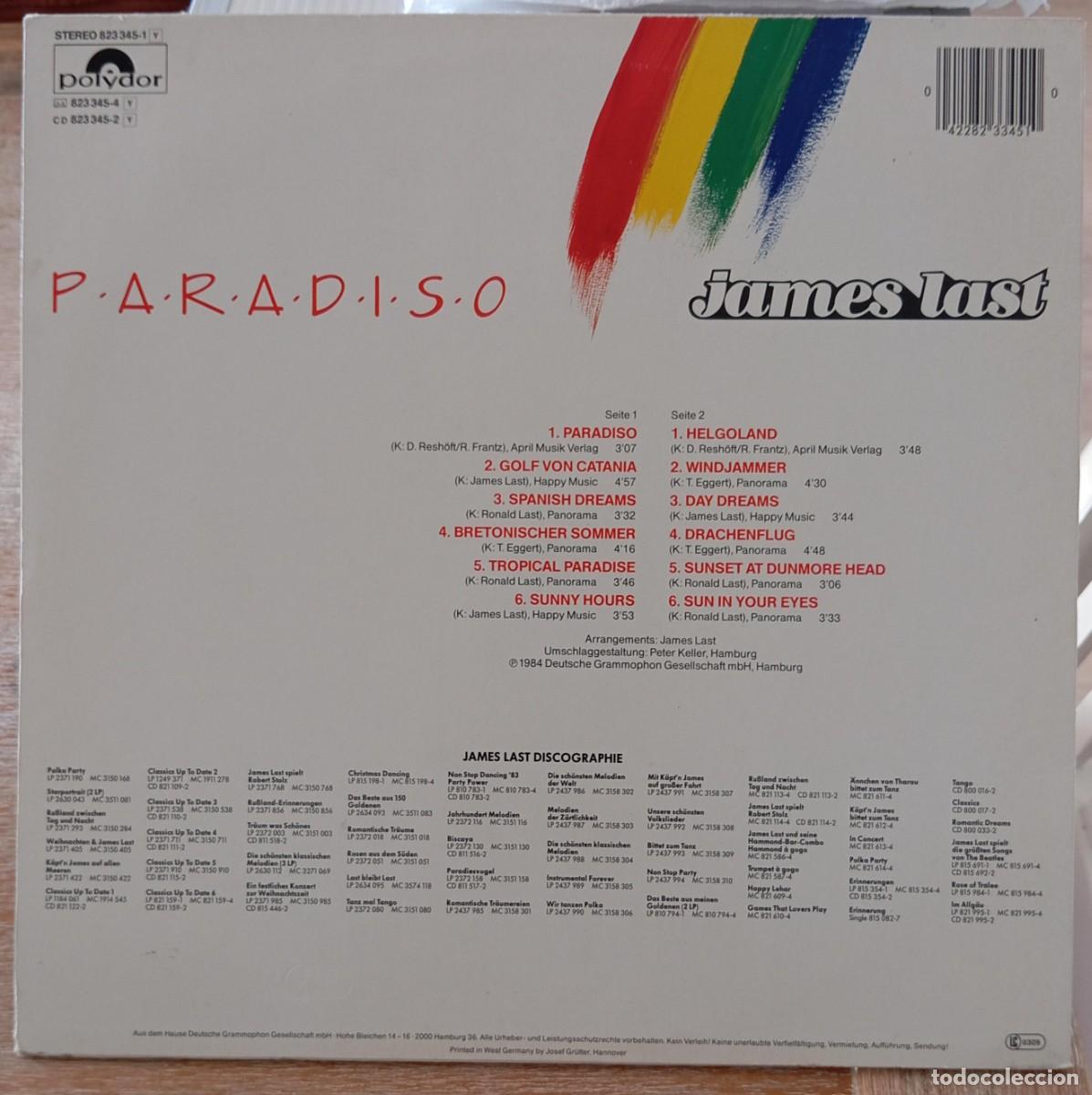 Discos de vinilo: VINILO JAMES LAST - PARADISO - Foto 2