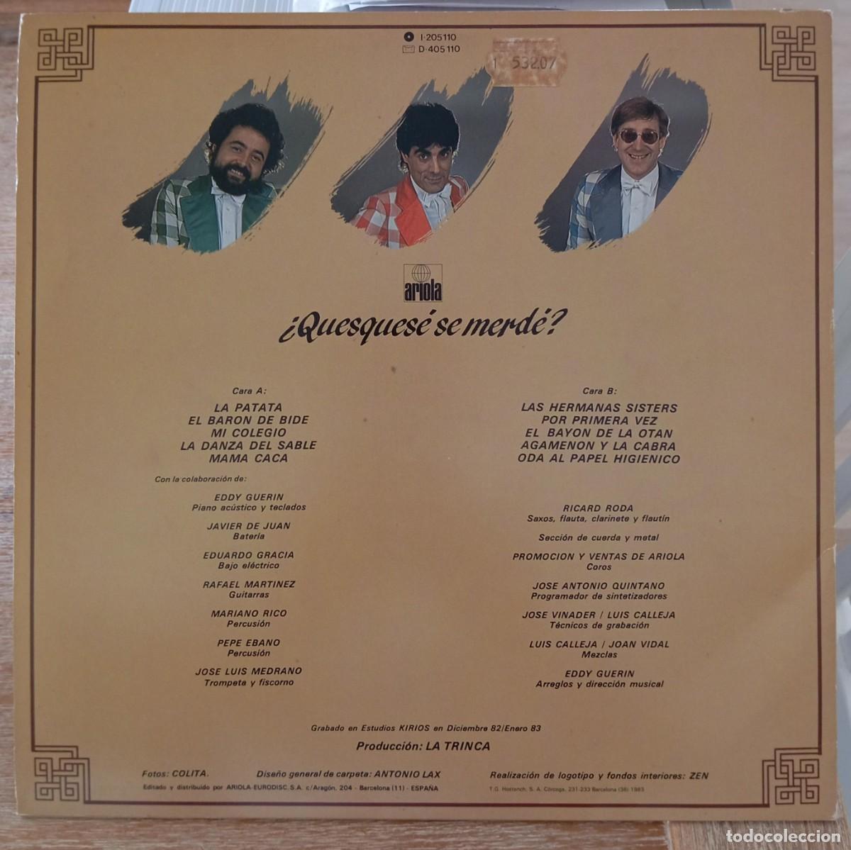 Discos de vinilo: VINILO LA TRINCA - &iquest;QUESQUESE SE MERDE? - Foto 2