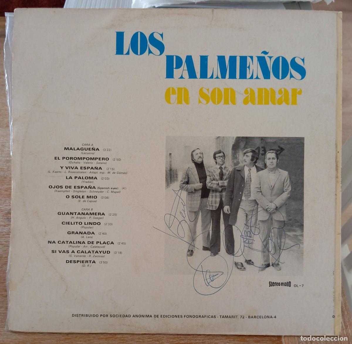 Discos de vinilo: VINILO LOS PALME&Ntilde;OS - EN SON AMAR - Foto 2