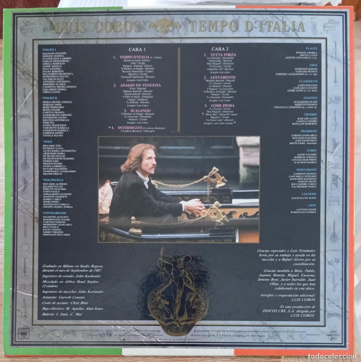 Discos de vinilo: VINILO LUIS COBOS - TEMPO D&acute;ITALIA - Foto 2
