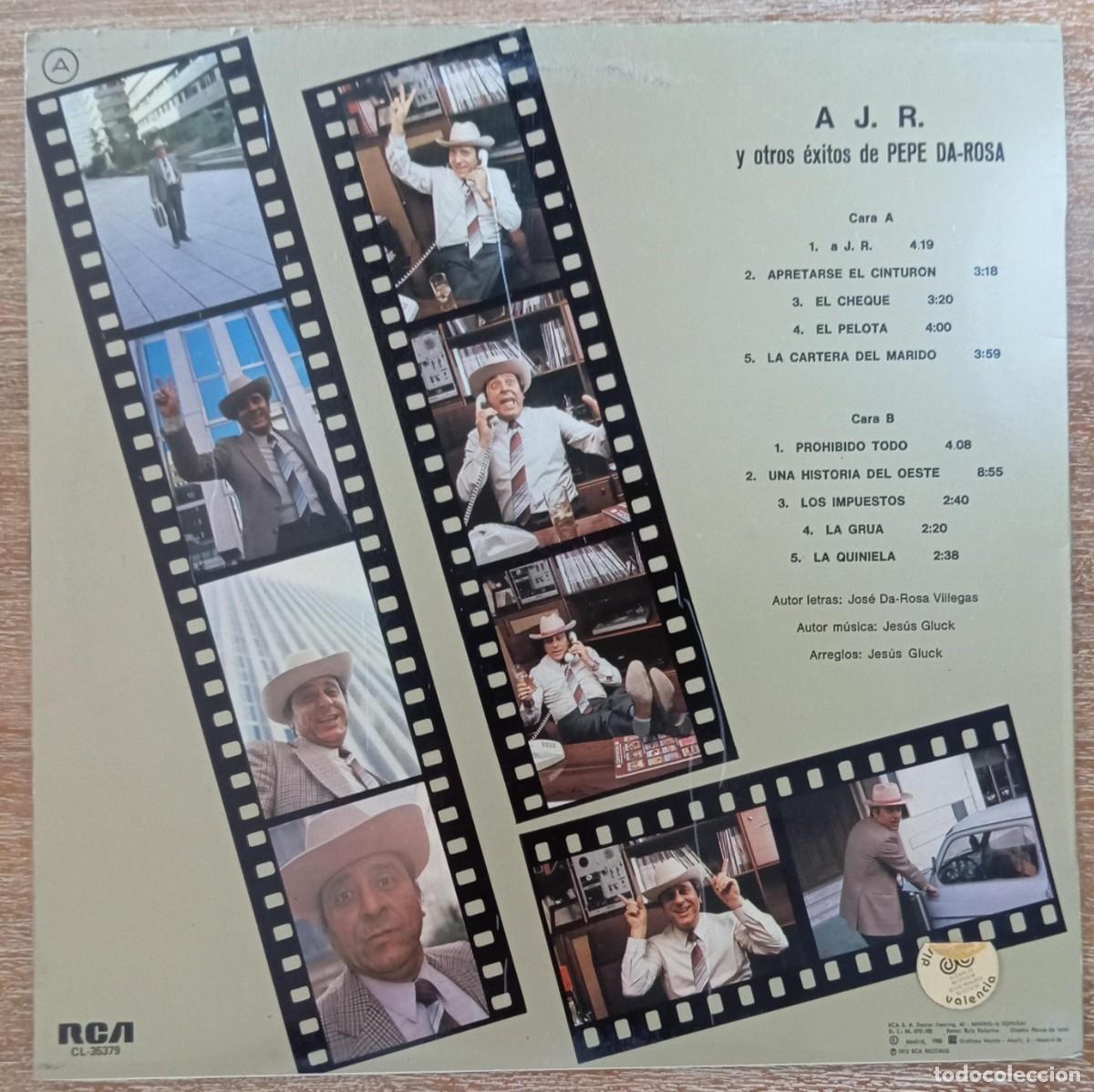 Discos de vinilo: VINILO PEPE DA ROSA - A J.R. - Foto 2