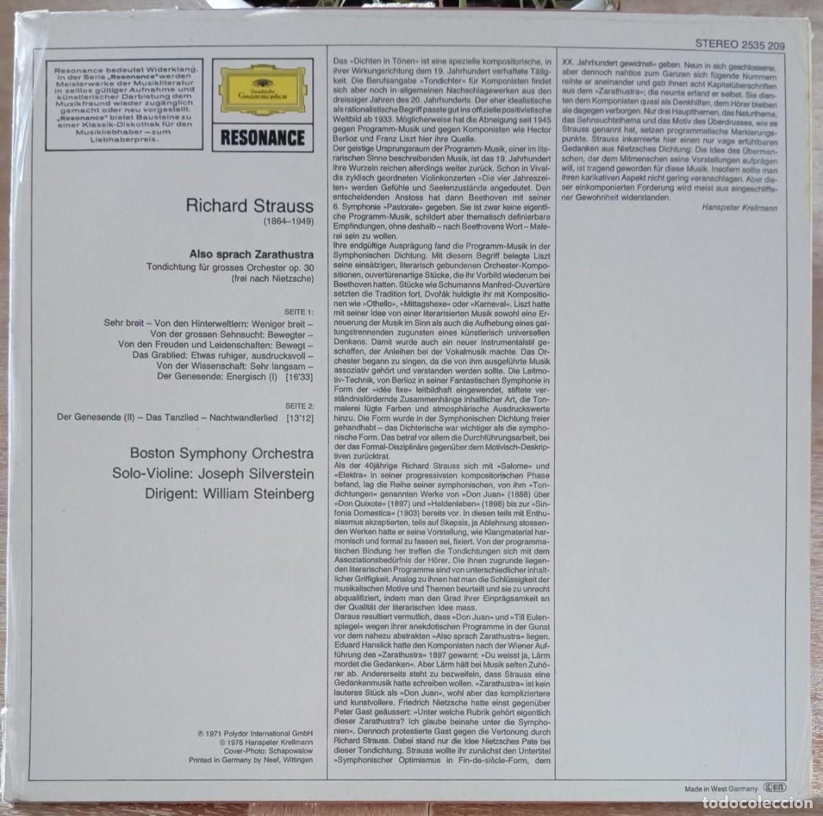 Discos de vinilo: VINILO RICHARD STRAUSS - ALSO SPRACH ZARATHUSTRA - Foto 2