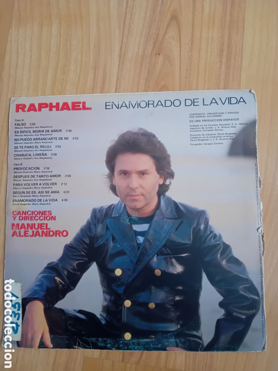 Discos de vinilo: RAPHAEL. ENAMORADO DE LA VIDA - Foto 2