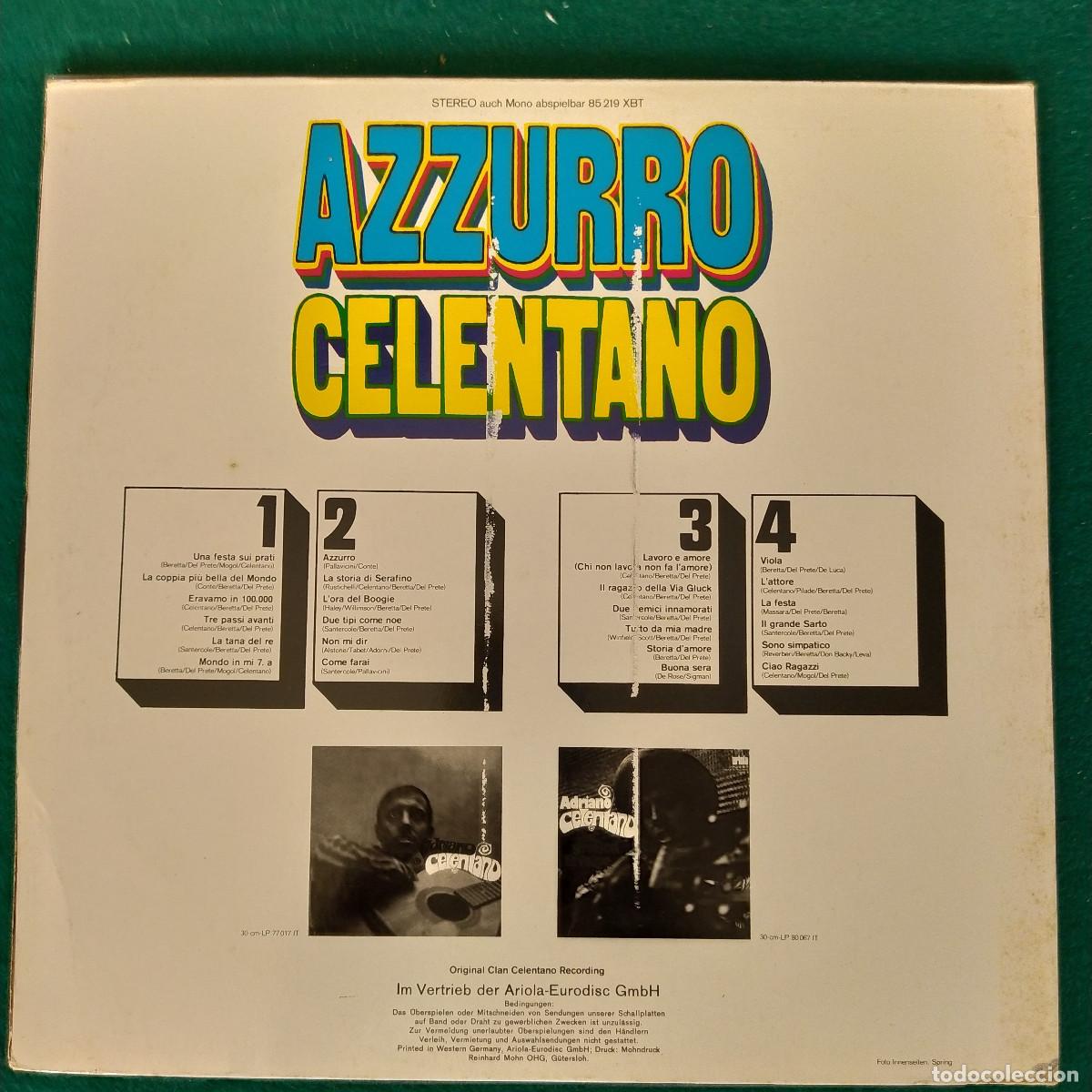 Discos de vinilo: Adriano Celentano &ndash; Azzurro - Foto 2
