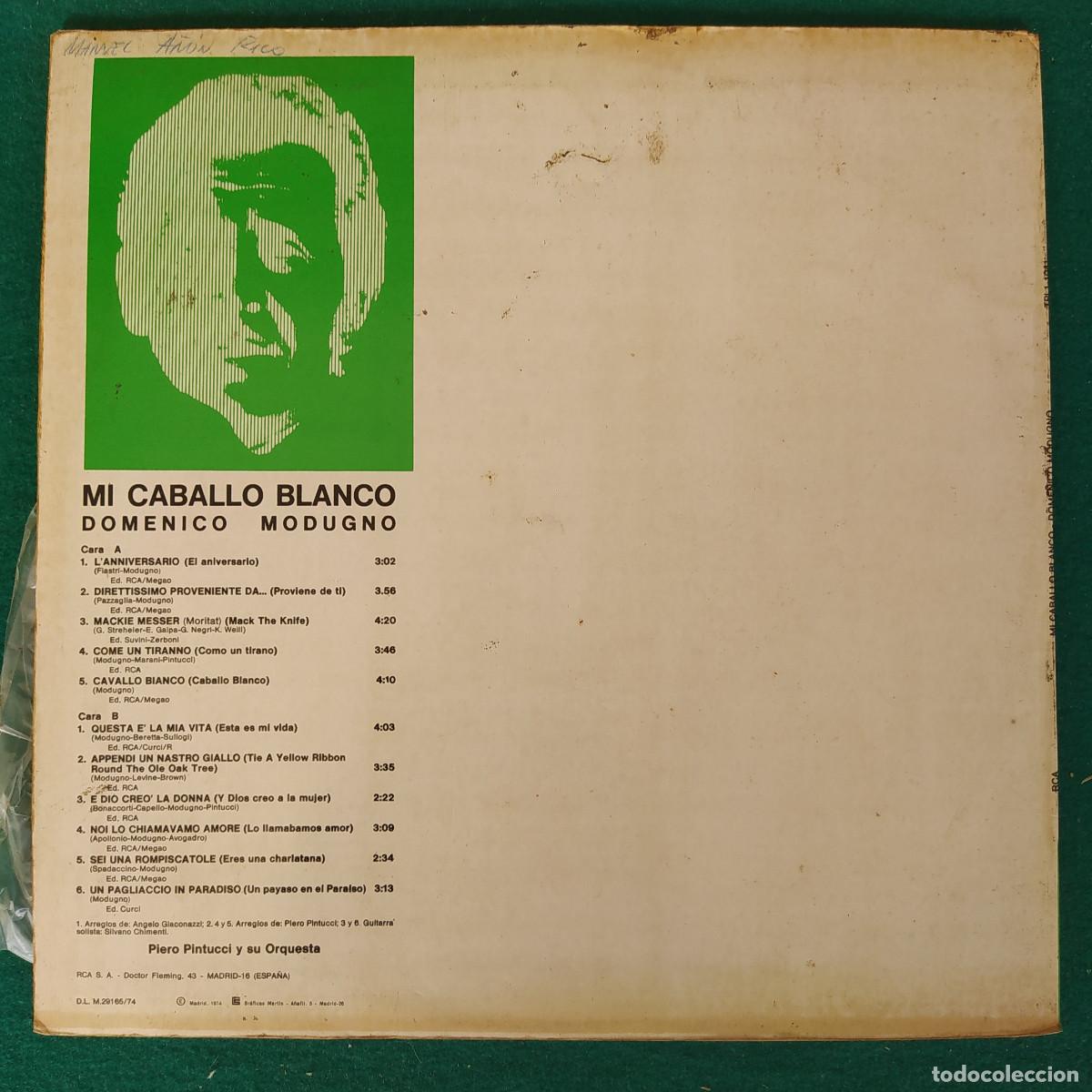 Discos de vinilo: Domenico Modugno &ndash; Mi Caballo Blanco - Foto 2