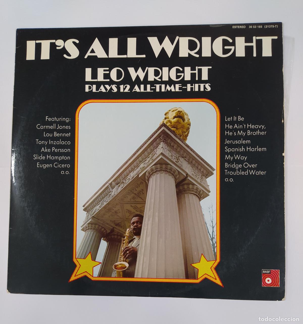Discos de vinilo: Leo Wright &ndash; Its All Wright - Plays 12 All-Time-Hits. LP. TDKLP8 - Foto 1