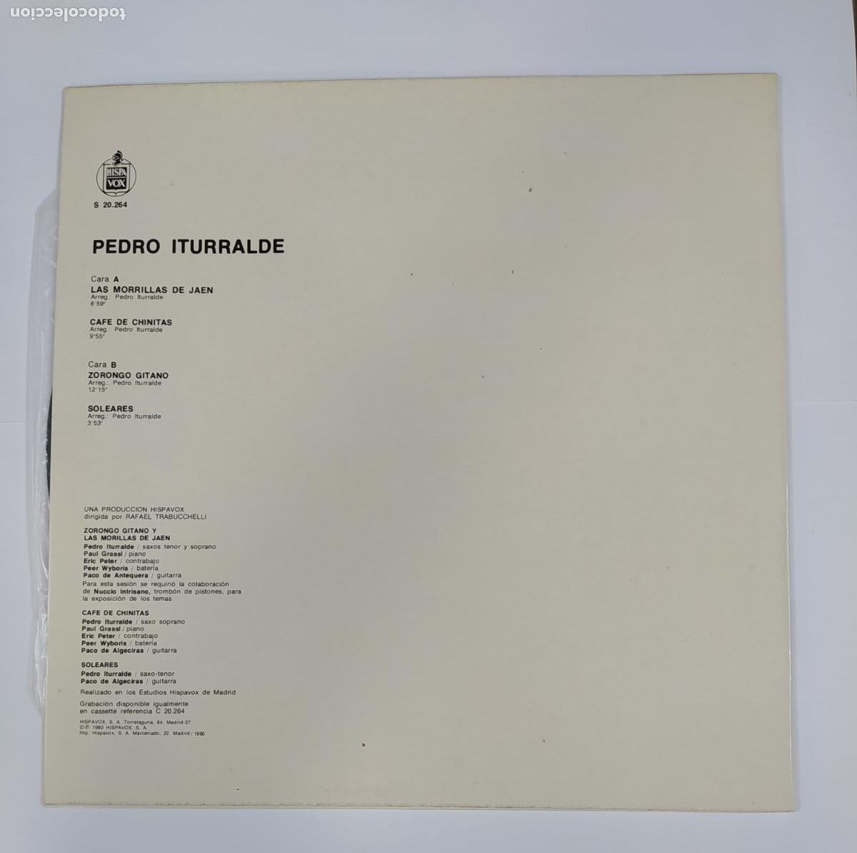 Discos de vinilo: PEDRO ITURRALDE. VERSIONES ORIGINALES. LP. TDKDA42 - Foto 2
