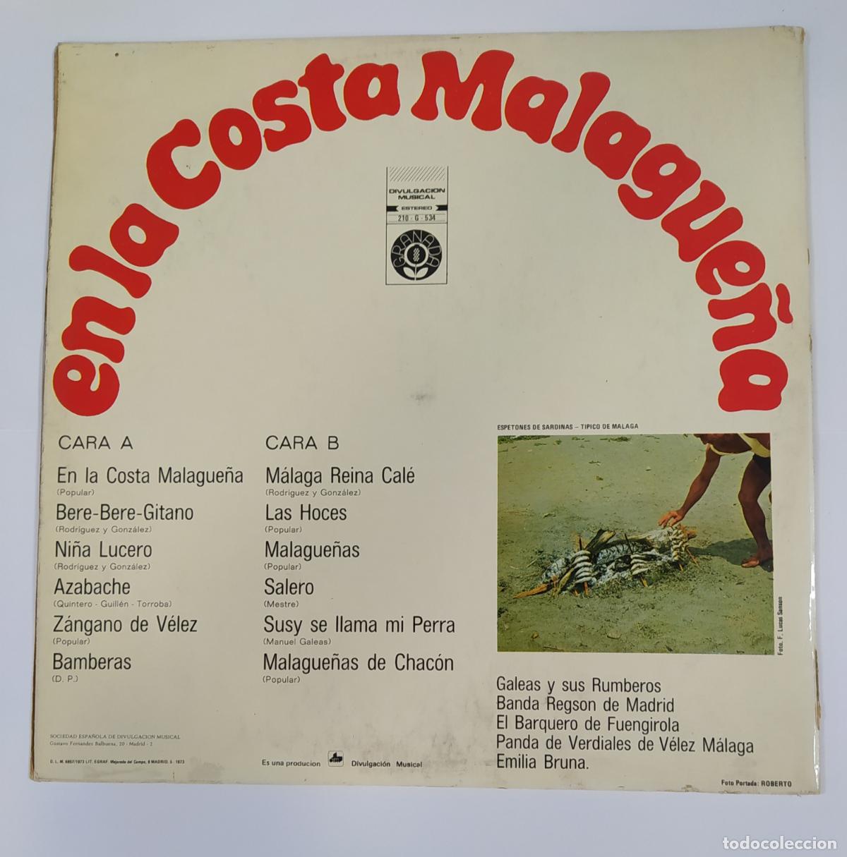 Discos de vinilo: EN LA COSTA MALAGUE&Ntilde;A. LP. TDKLP6 - Foto 2