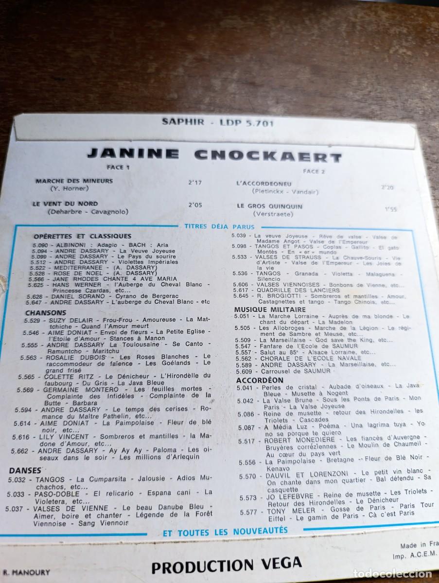 Discos de vinilo: Disco de vinilo Janine Cnockaert - Foto 3