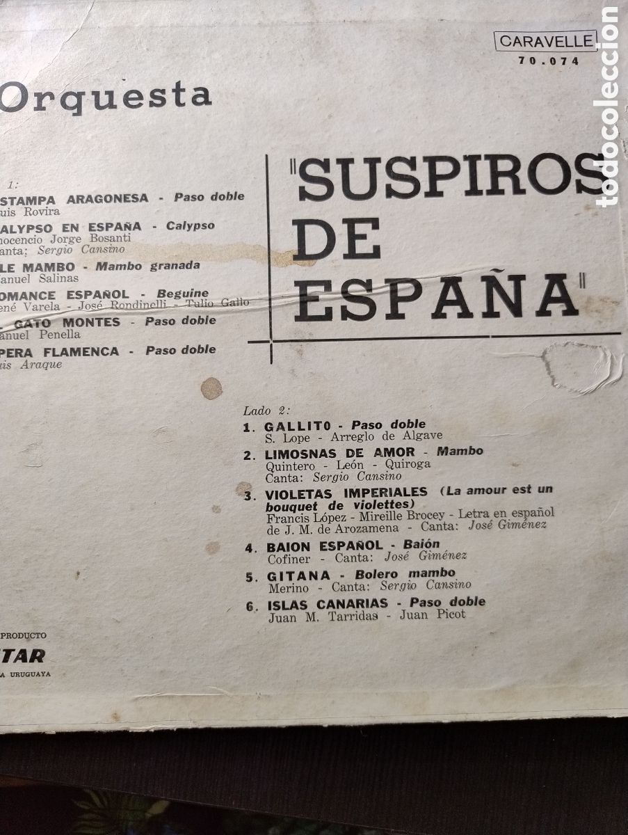 Discos de vinilo: Suspiros de Espa&ntilde;a orquesta LP - Foto 2