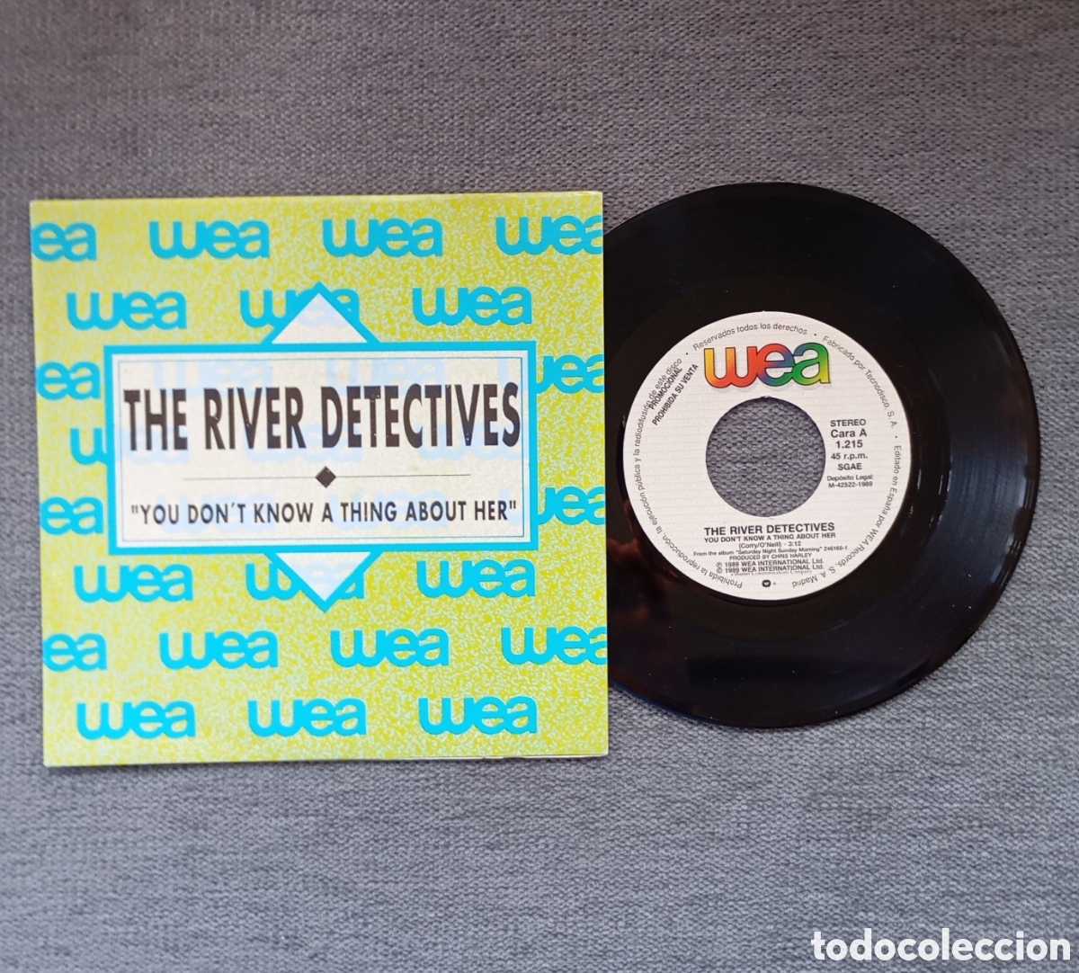 Vinyl records: The River Detectives. You Don't Know A Thing About Her. Single 7&rdquo;PROMO, a&ntilde;o 1989.