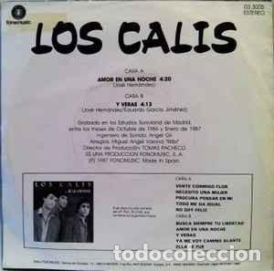 Discos de vinilo: Los Calis &lrm;&ndash; Amor En Una Noche - Foto 2