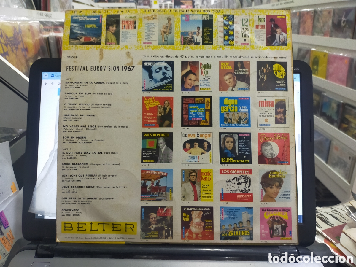Discos de vinilo: Festival eurovisi&oacute;n 1967 LP - Foto 2