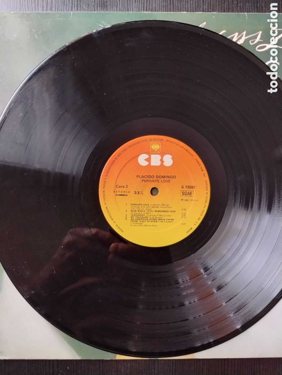 Discos de vinilo: Pl&aacute;cido Domingo LP perhaps Love - Foto 2