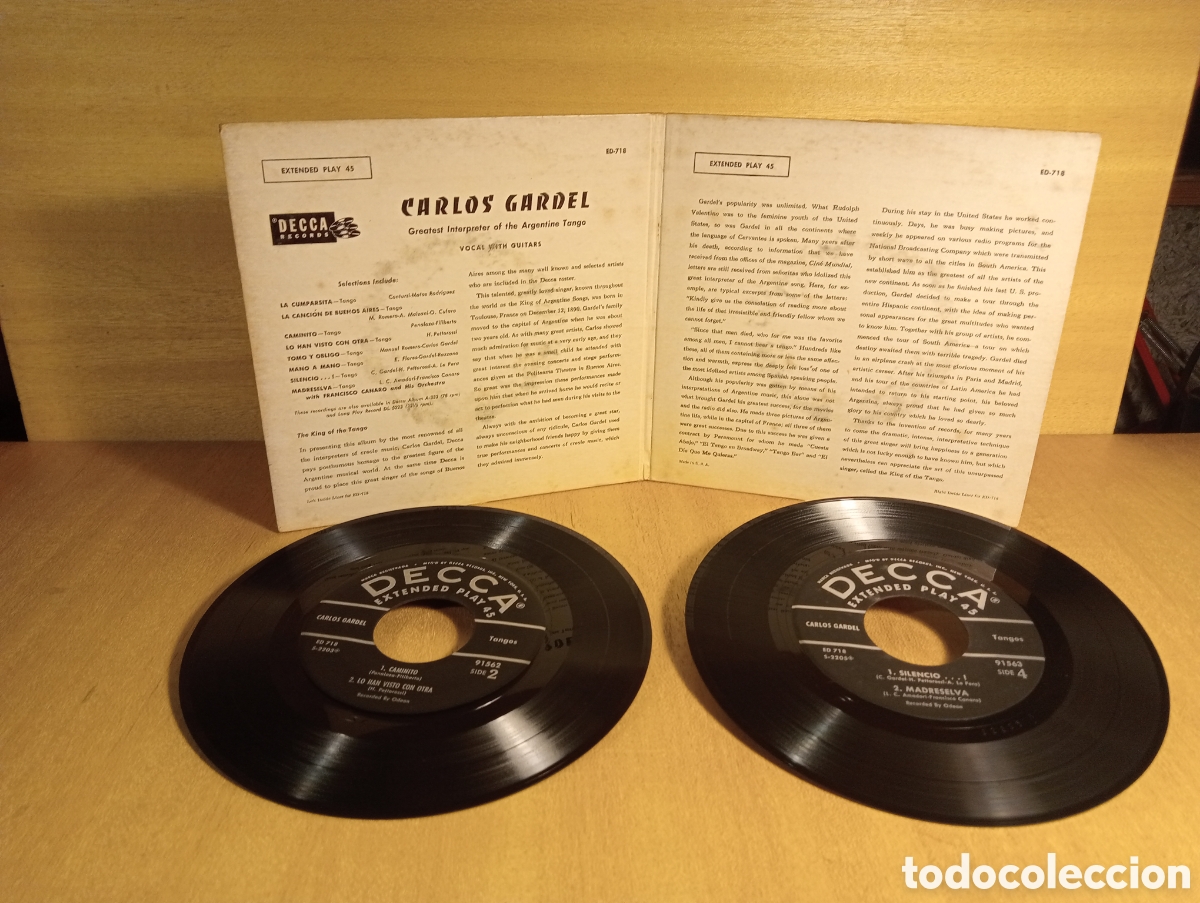 Discos de vinilo: Carlos Gardel. La Comparsita. Etc. - Foto 2