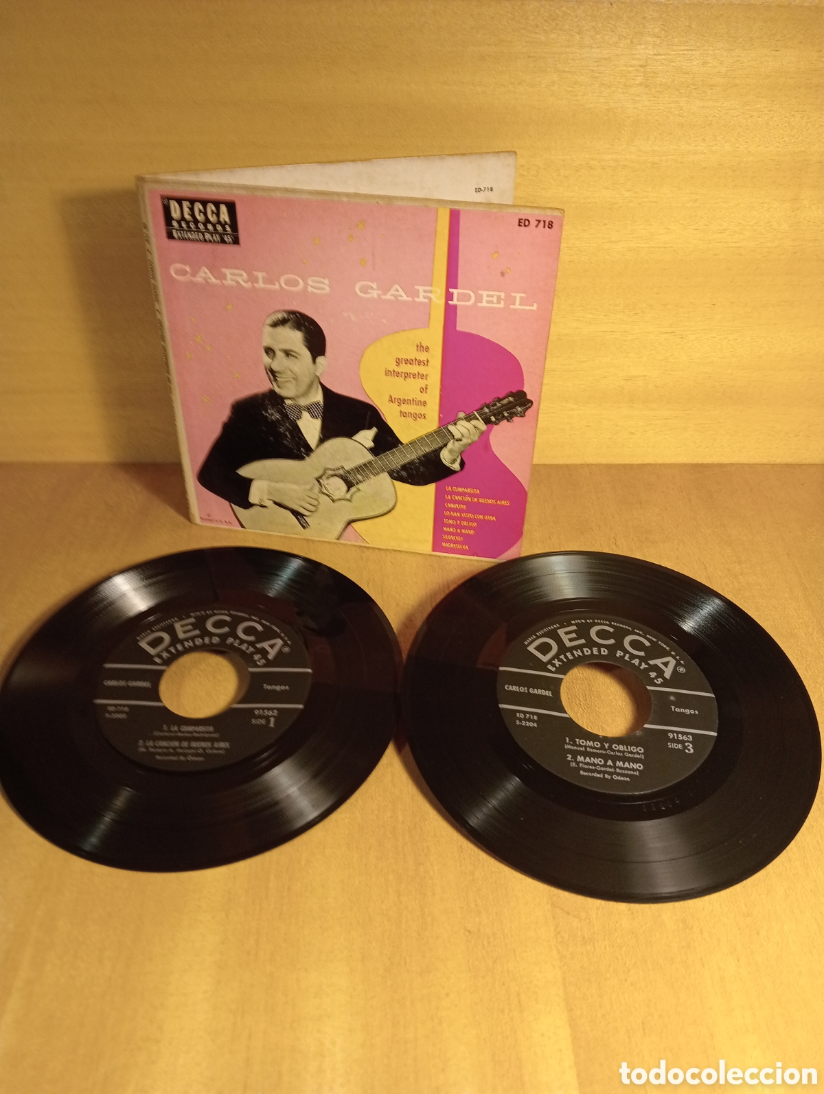 Discos de vinilo: Carlos Gardel. La Comparsita. Etc. - Foto 1