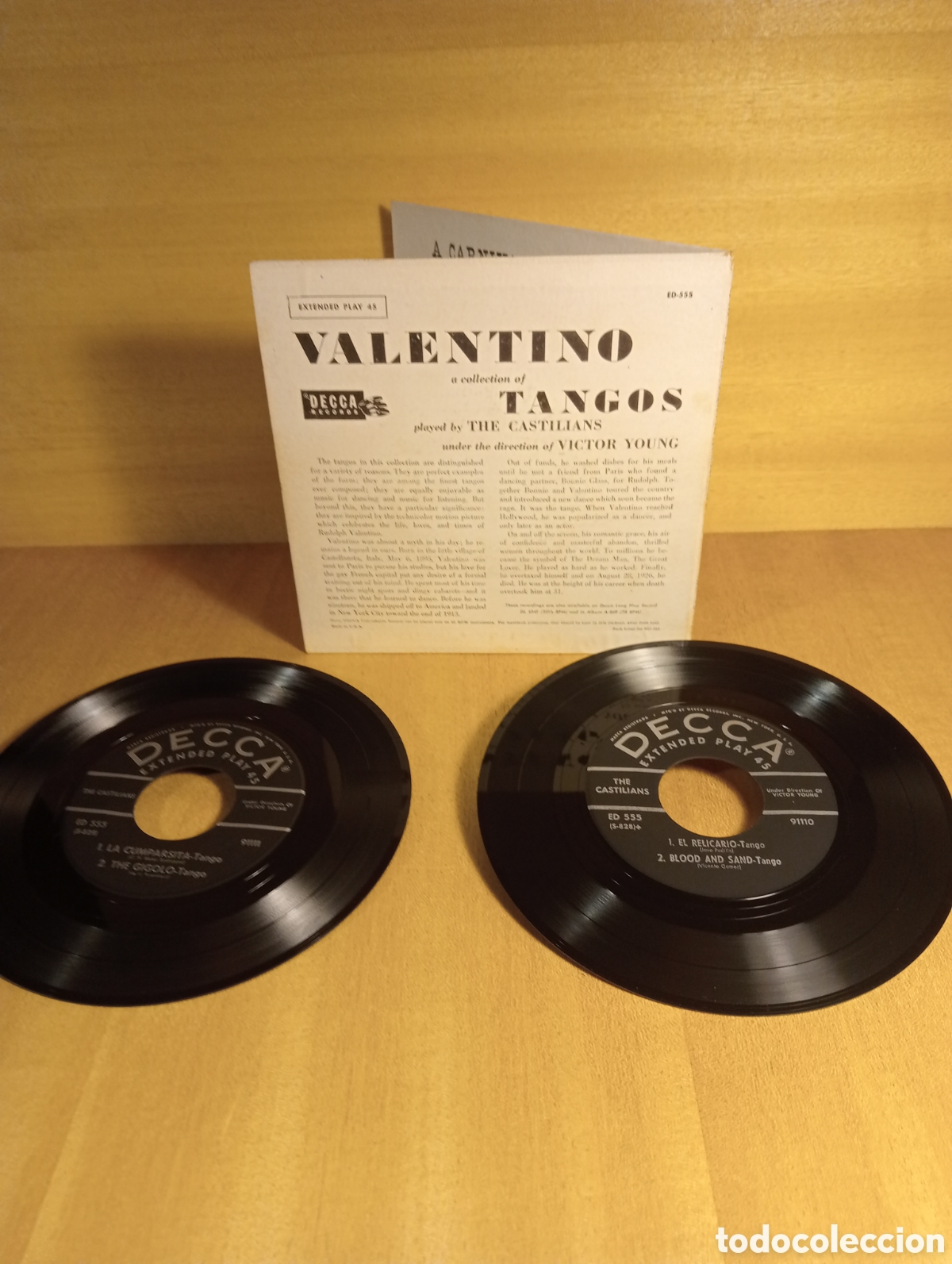 Discos de vinilo: The Castilians. Valentino. Tangos. - Foto 3