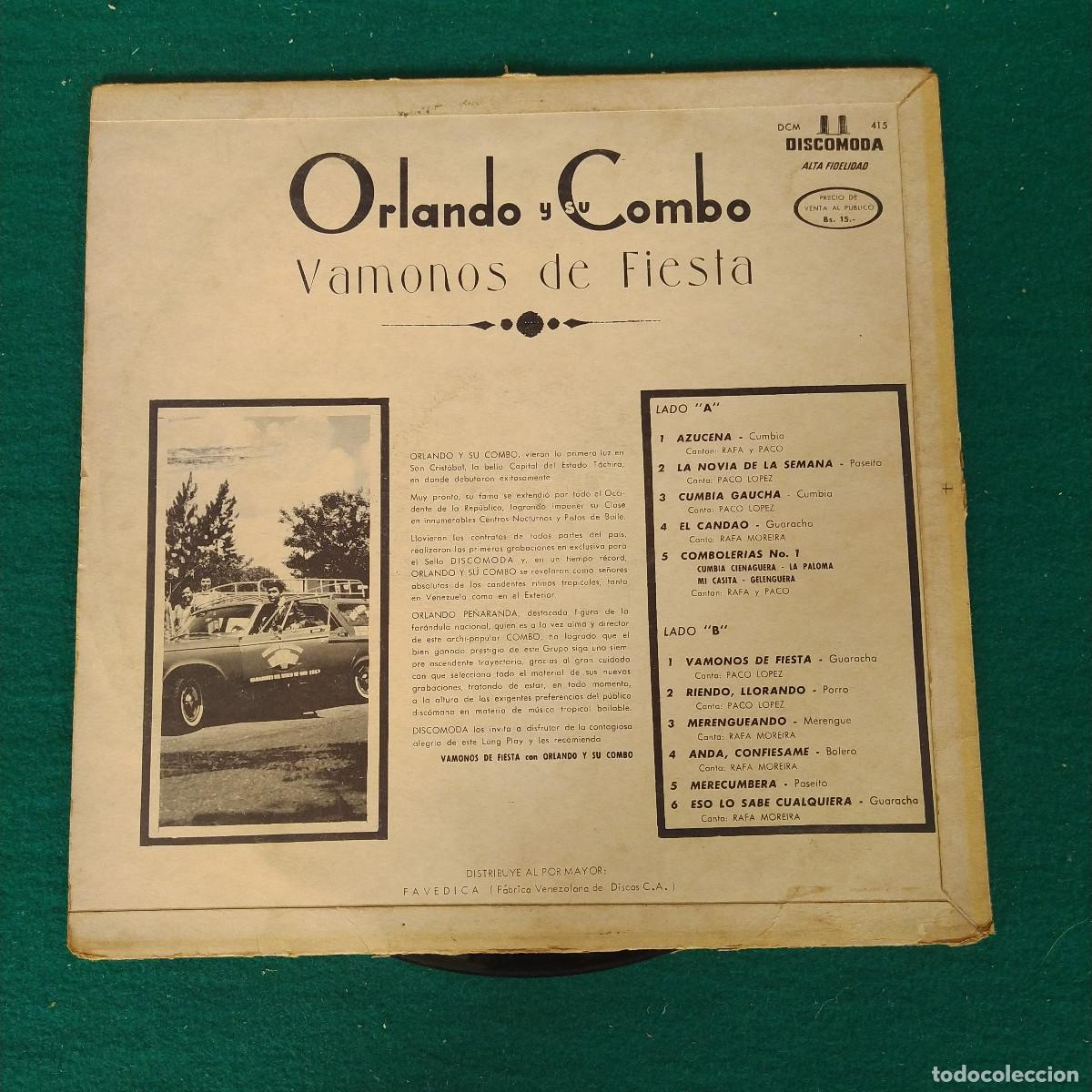 Discos de vinilo: Orlando Y Su Combo &ndash; Vamonos De Fiesta - Foto 2