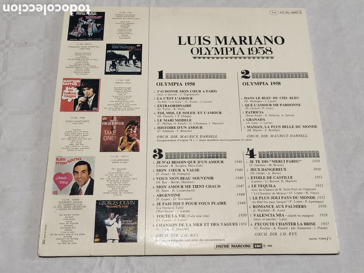 Discos de vinilo: Vinilo luis mariano ( Olimpia 1958). - Foto 2