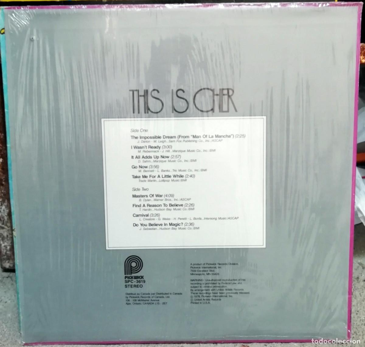 Discos de vinilo: Cher &lrm;&ndash; This Is Cher LP, US 1978 - Foto 2