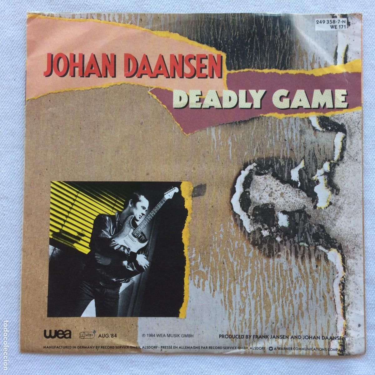 Vinyl records: Johan Daansen &lrm;&ndash; Deadly Game (Stay With Me) / Give Me Your Sorrow Germany 1984 WEA