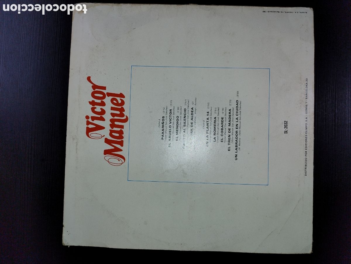 Discos de vinilo: V&iacute;ctor Manuel LP el cobarde - Foto 2