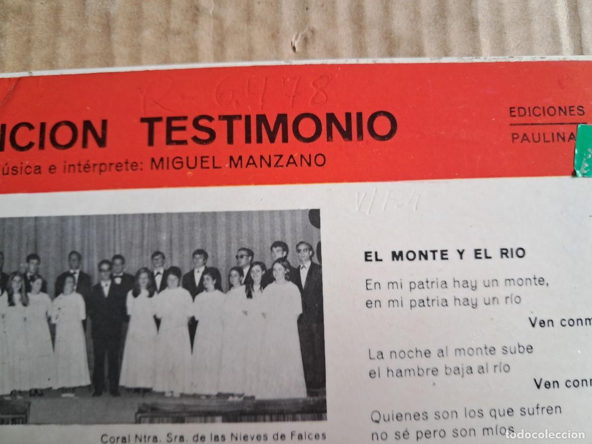 Discos de vinilo: MIGUEL MANZANO - ESPERANZA SINGLE 1970 - Foto 3