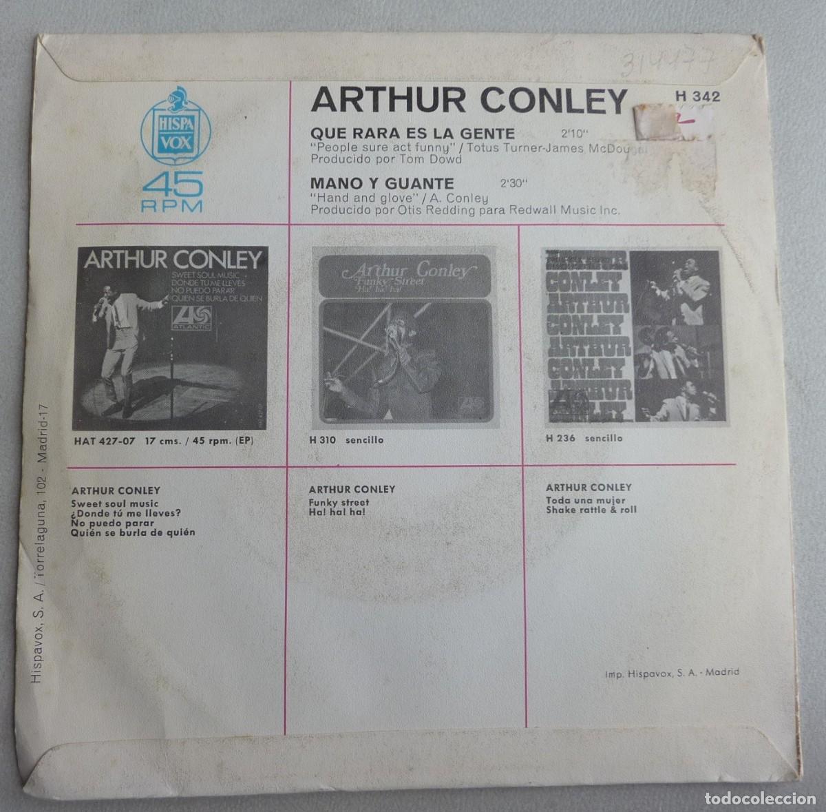 Discos de vinilo: ARTHUR CONLEY // QUE RARA ES LA GENTE // 1968// SINGLE - Foto 2