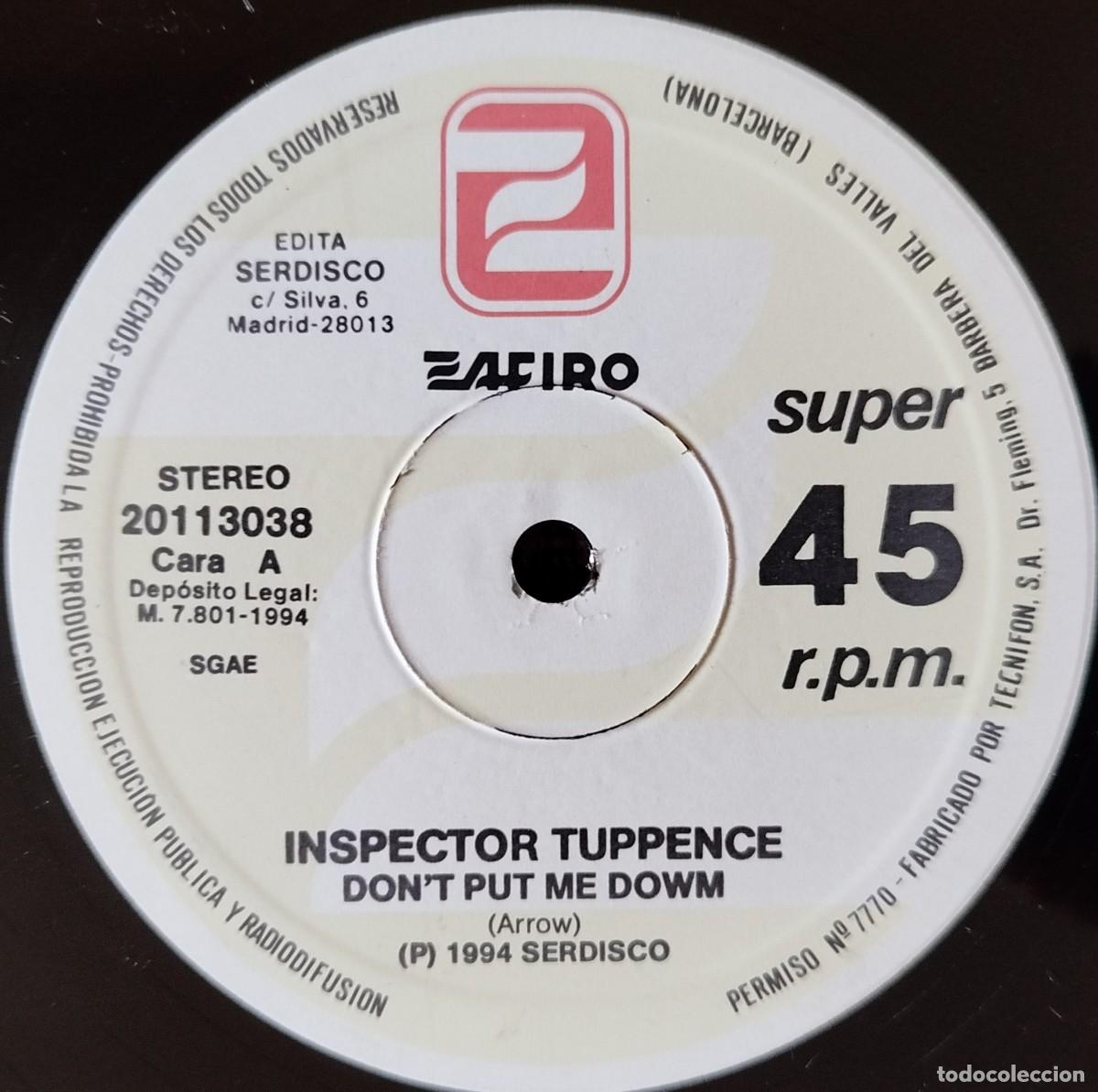 Discos de vinilo: INSPECTOR TUPPENCE ** Dont Put Me Down ** MAXI SINGLE VINILO 1994 - Foto 1