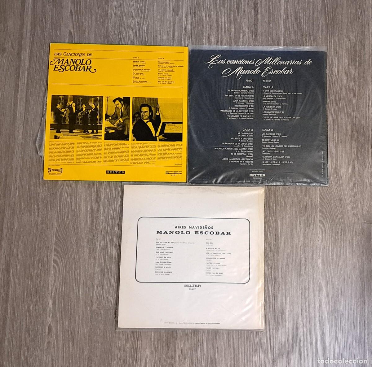 Discos de vinilo: 3 LPs de Manolo Escobar - Foto 2