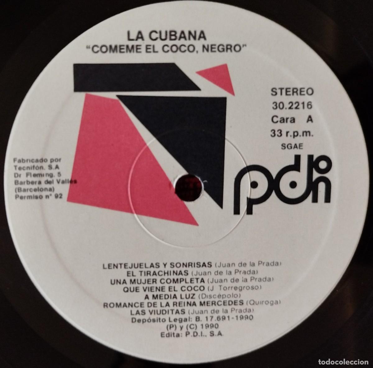 Discos de vinilo: LA CUBANA ** Comeme El Coco Negro ** VINILO LP 1990 - Foto 3