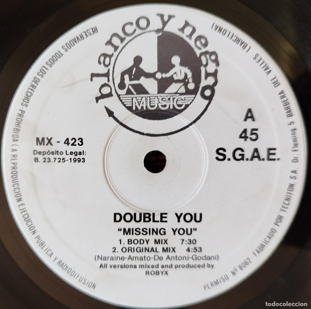 Discos de vinilo: DOUBLE YOU ** Missing You ** MAXI SINGLE VINILO 1993 - Foto 3