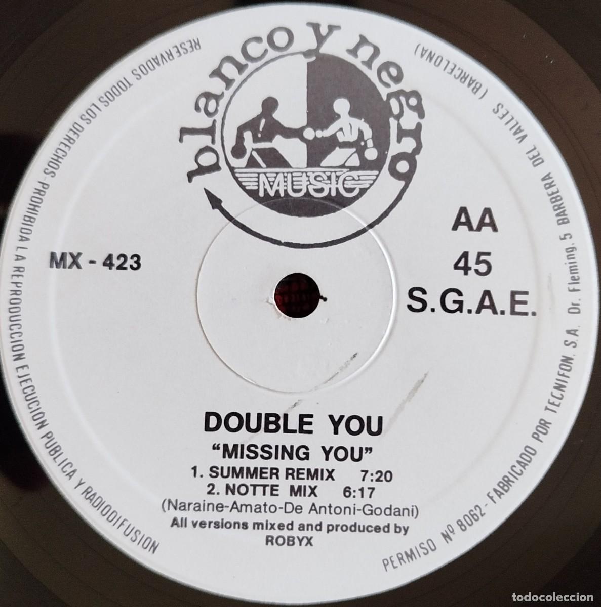 Discos de vinilo: DOUBLE YOU ** Missing You ** MAXI SINGLE VINILO 1993 - Foto 4