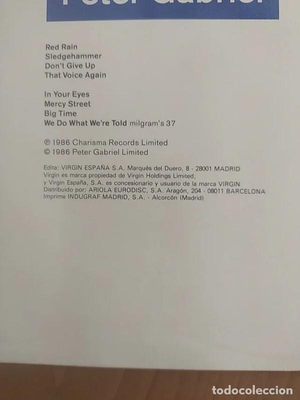 Discos de vinilo: Peter Gabriel So original Espa&ntilde;a 1986 EXC - Foto 4
