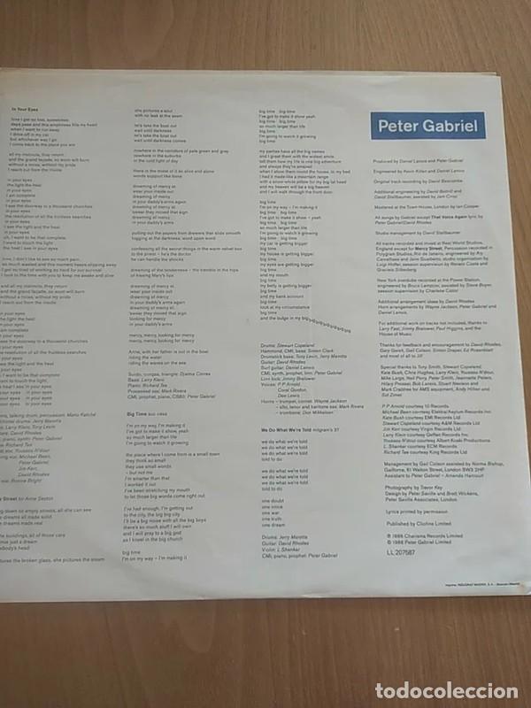 Discos de vinilo: Peter Gabriel So original Espa&ntilde;a 1986 EXC - Foto 6