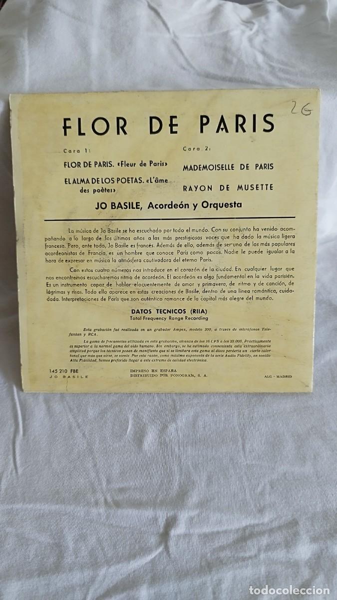 Discos de vinilo: Jo Basile, Acordeon Y Orquesta &ndash; Flor De Paris. Ep - Foto 3