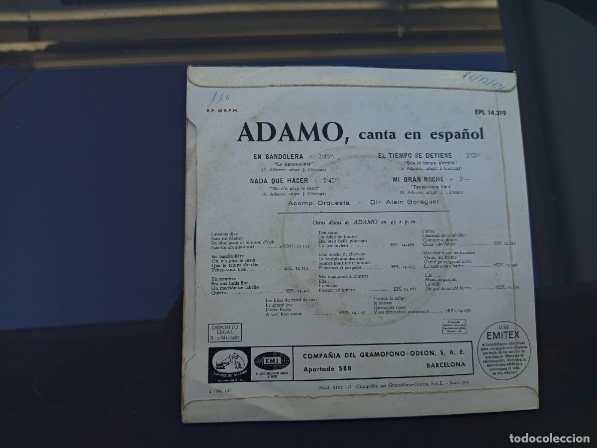 Discos de vinilo: ADAMO - EN BANDOLERA (EP) - Foto 2
