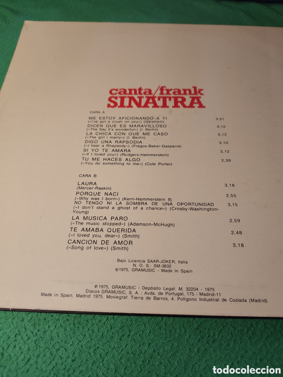 Discos de vinilo: Frank Sinatra - Canta Frank Sinatra - Foto 2