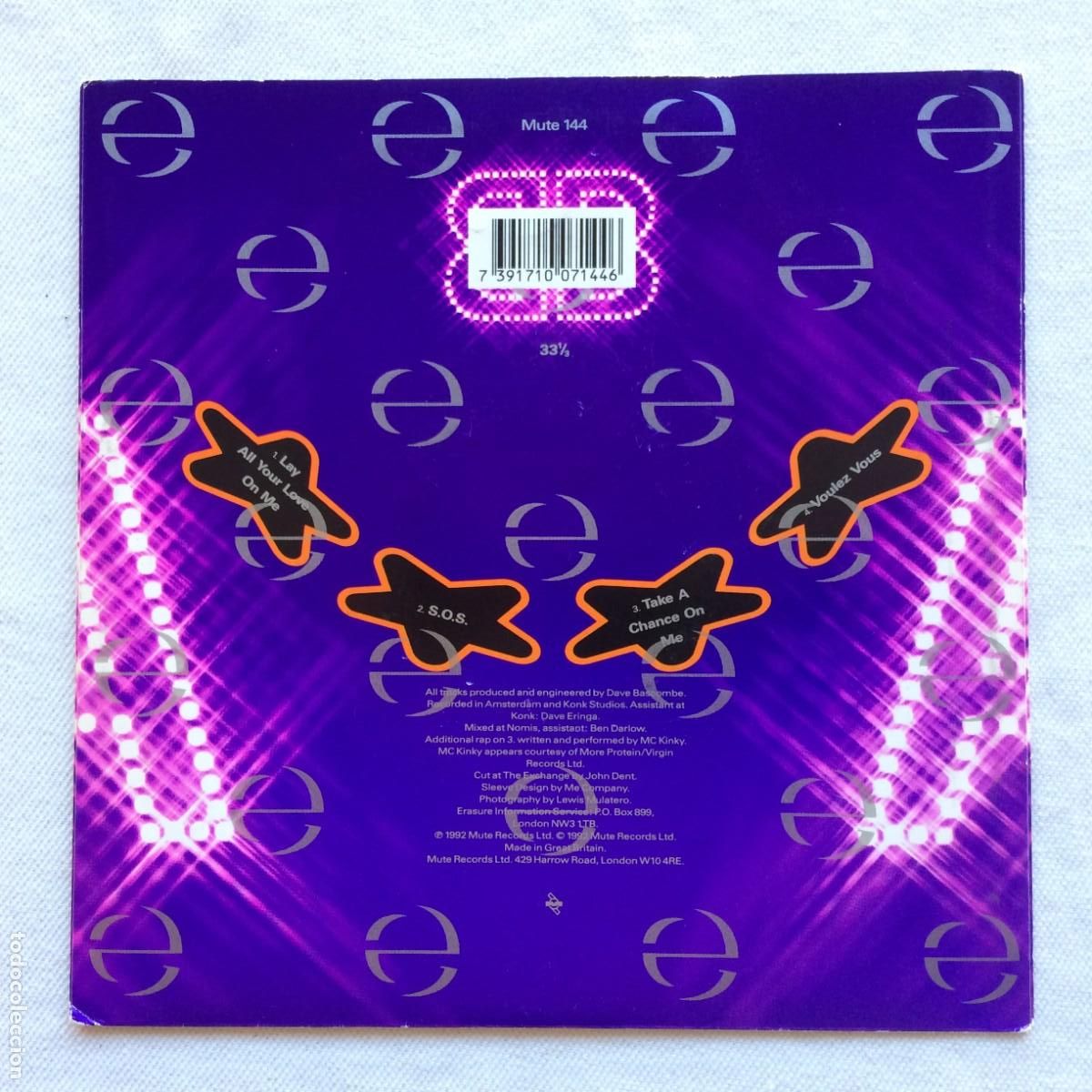 Discos de vinilo: Erasure &lrm;&ndash; Abba-Esque Scandinavia 1992 Mute* - Foto 2