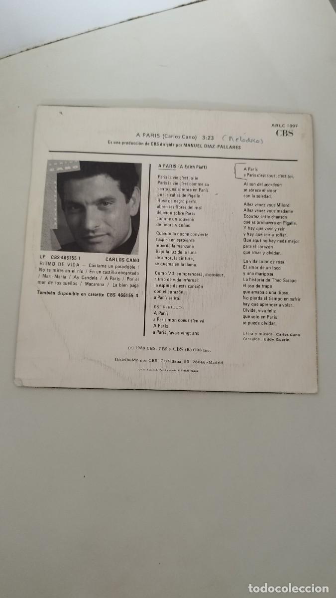 Discos de vinilo: Carlos Cano ,a Paris. Single - Foto 3