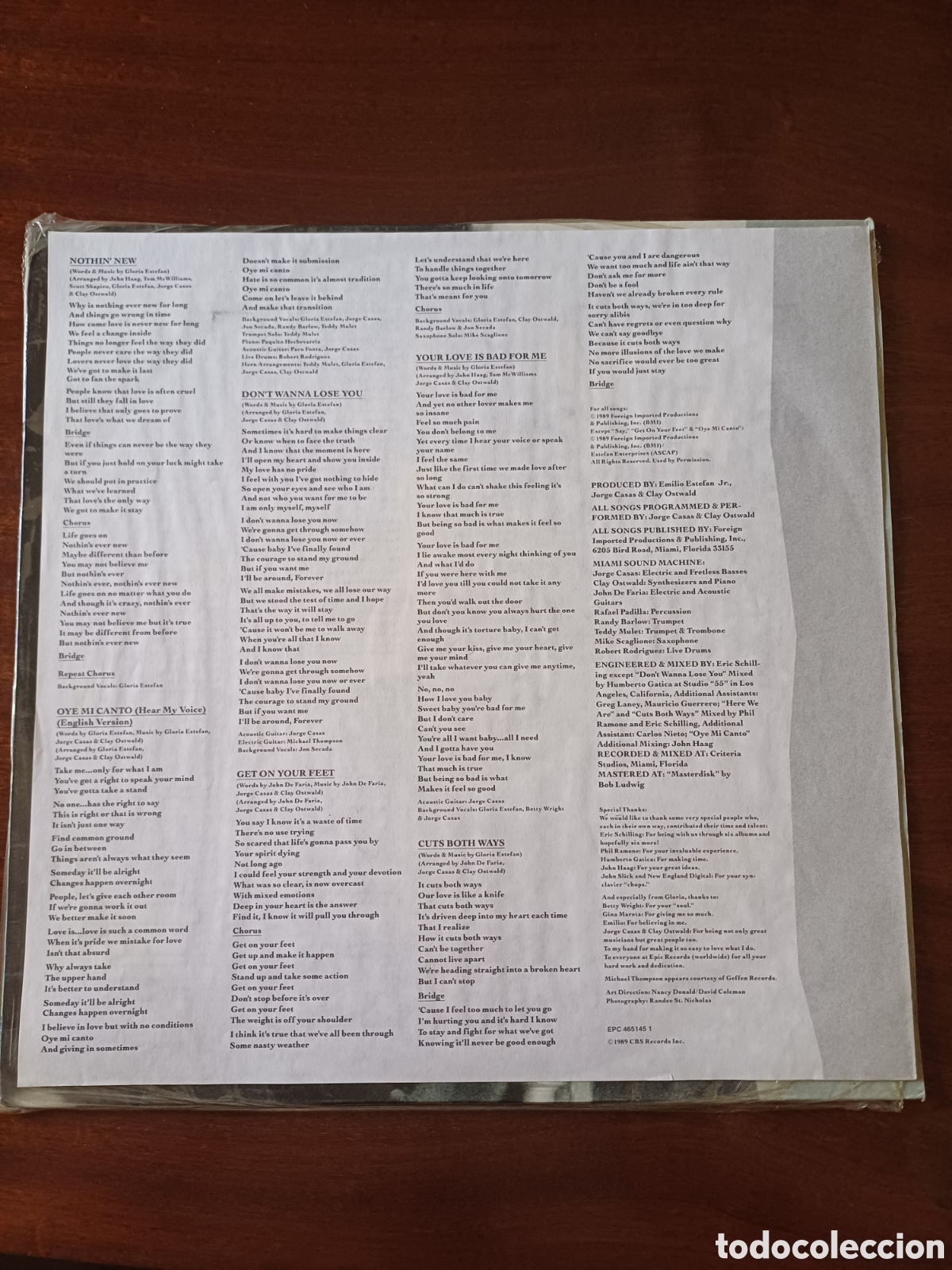 Discos de vinilo: Gloria Estefan Cuts both ways Lp 1989 - Foto 3