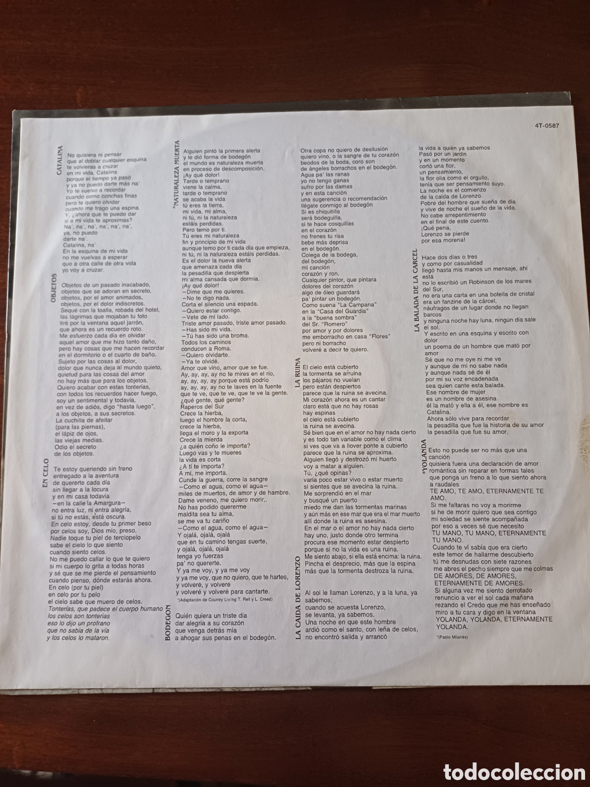 Discos de vinilo: DANZA INVISIBLE - CATALINA - LP 1990 - Foto 4