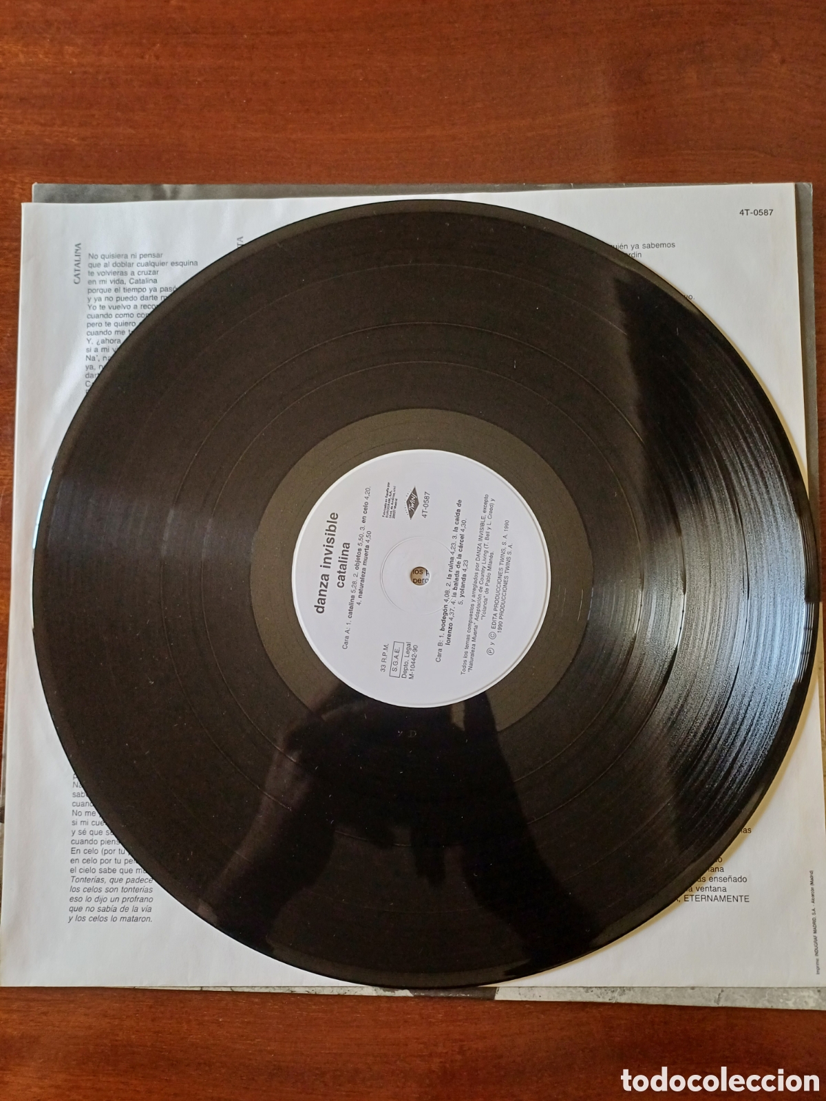 Discos de vinilo: DANZA INVISIBLE - CATALINA - LP 1990 - Foto 5