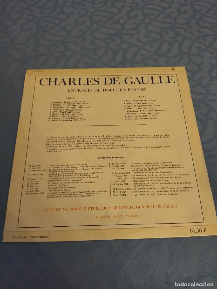 Discos de vinilo: Charles de Gaulle Discursos hist&oacute;ricos - Foto 3