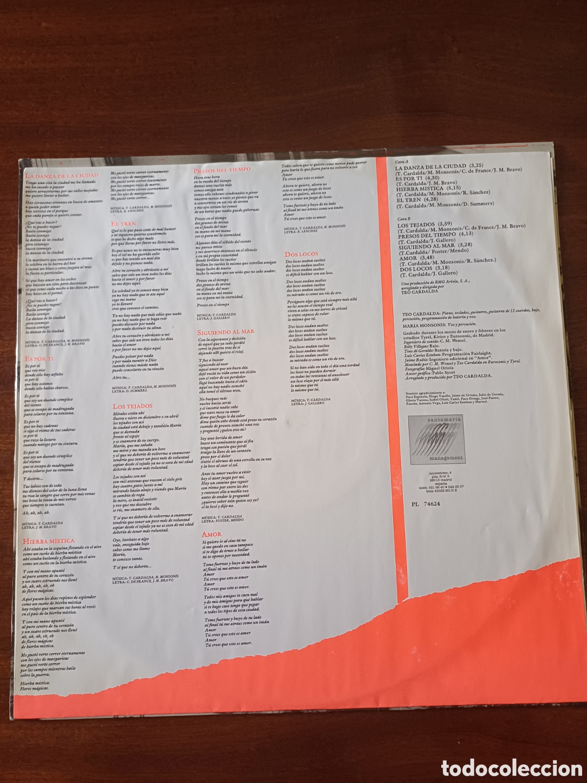 Discos de vinilo: C&oacute;mplices La danza de la ciudad Lp 1990 - Foto 4