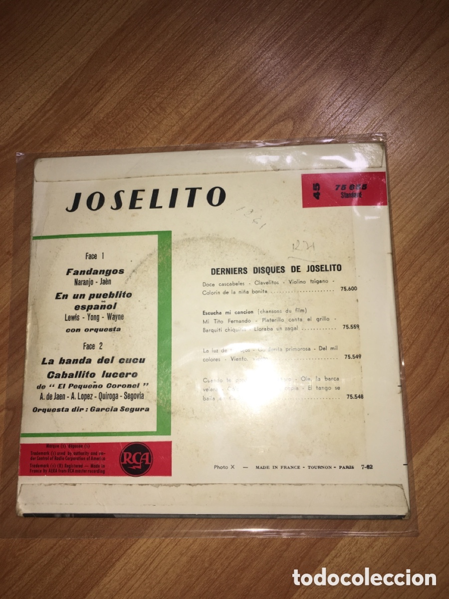 Discos de vinilo: Joselito - Ep Franc&eacute;s - Foto 2