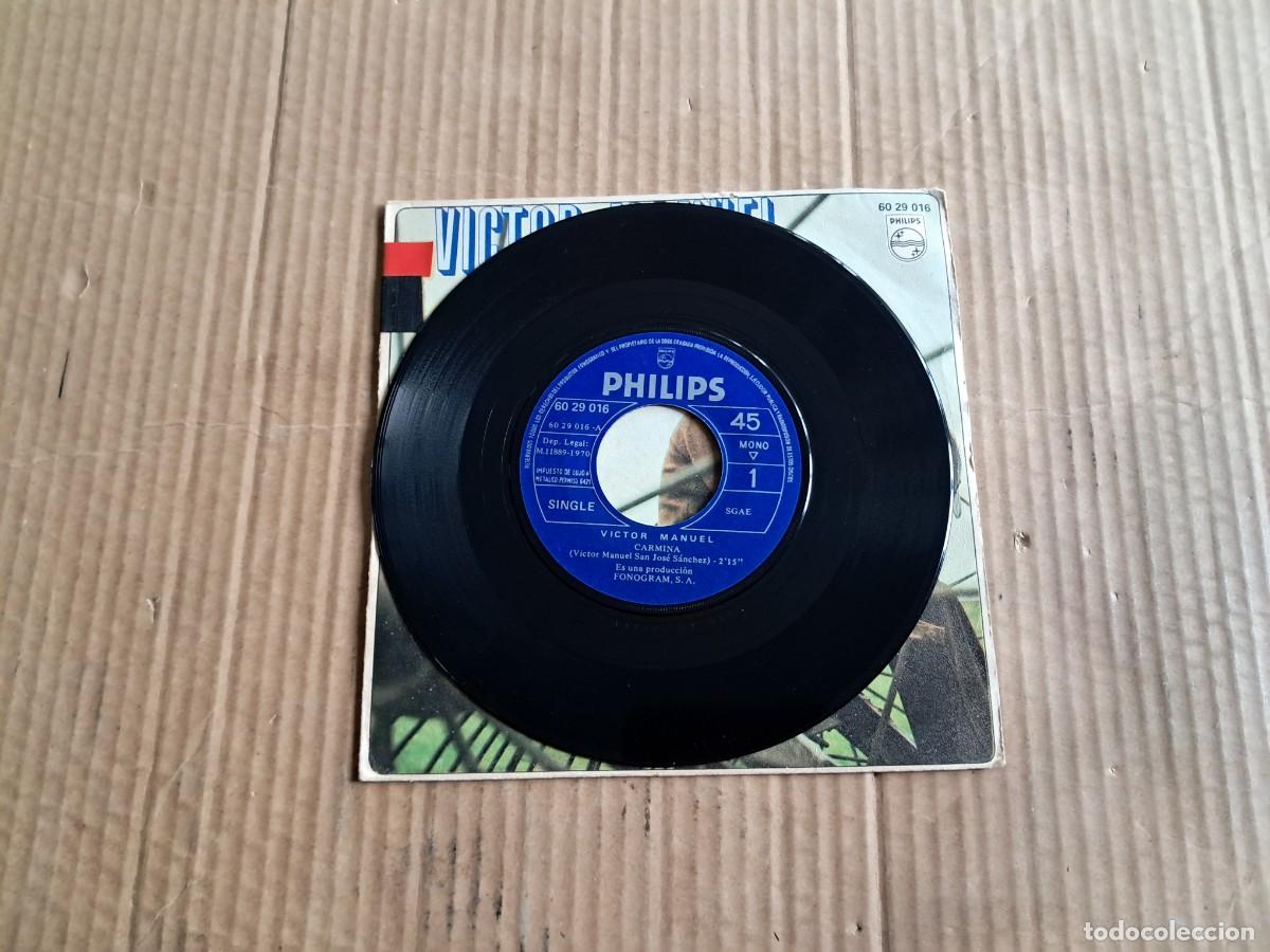 Discos de vinilo: VICTOR MANUEL - CARMINA SINGLE 1970 - Foto 2