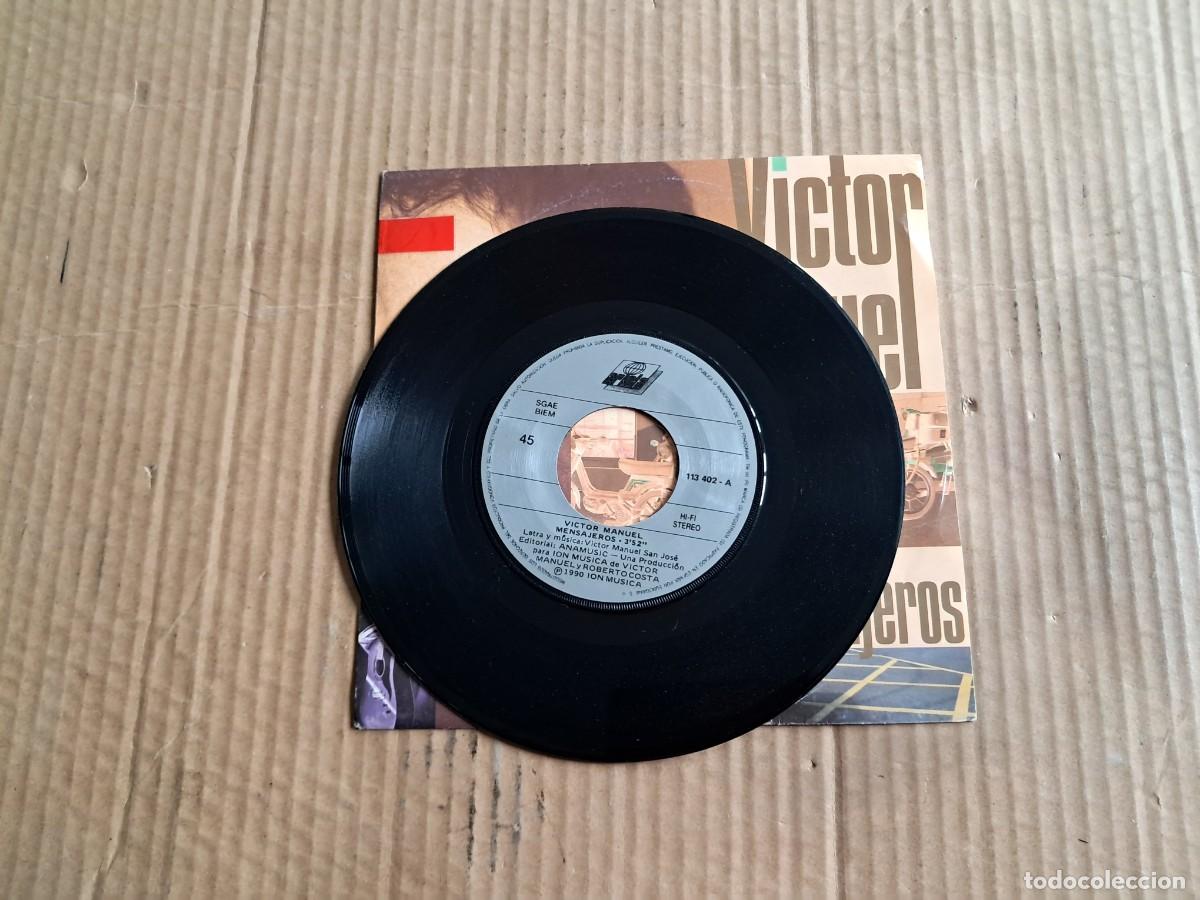 Discos de vinilo: VICTOR MANUEL - MENSAJEROS SINGLE 1990 - Foto 2