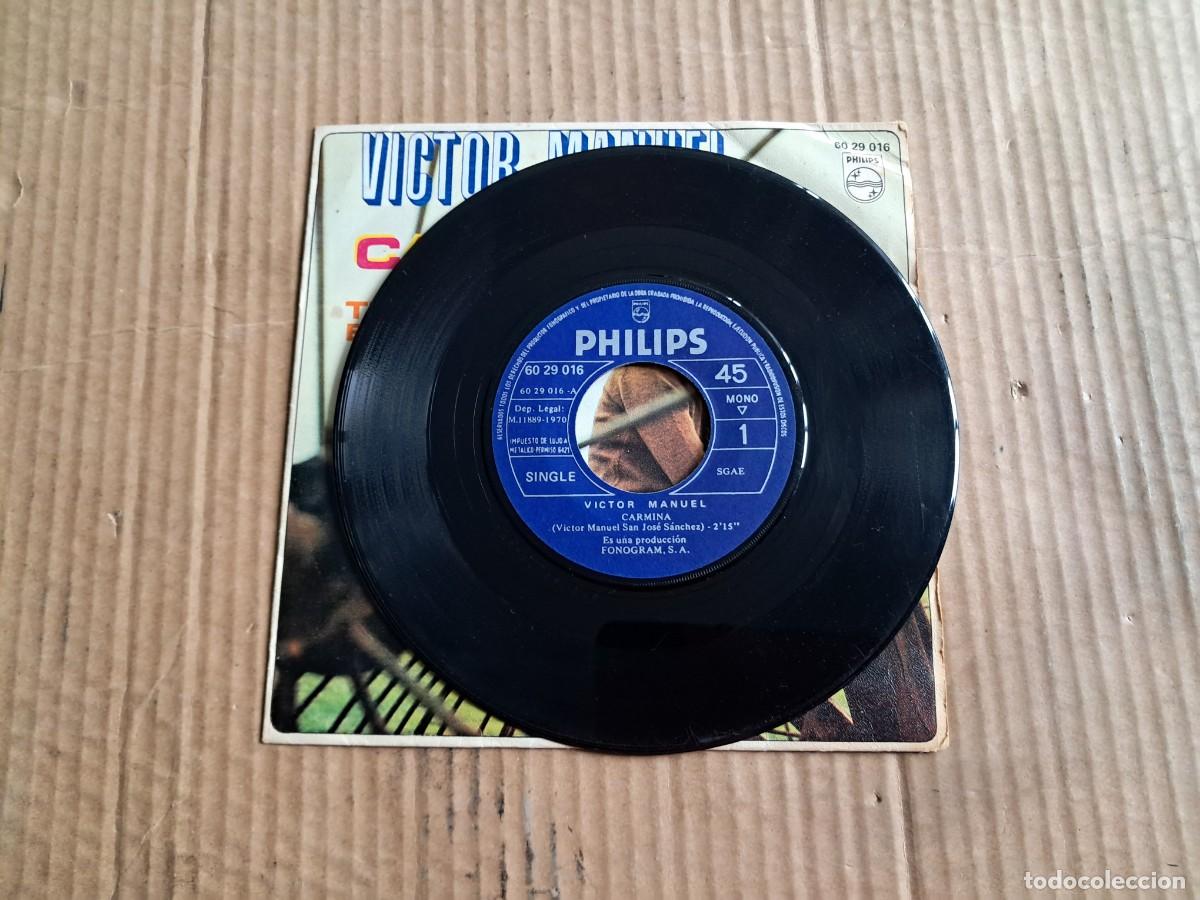 Discos de vinilo: VICTOR MANUEL - CARMINA SINGLE 1970 - Foto 2