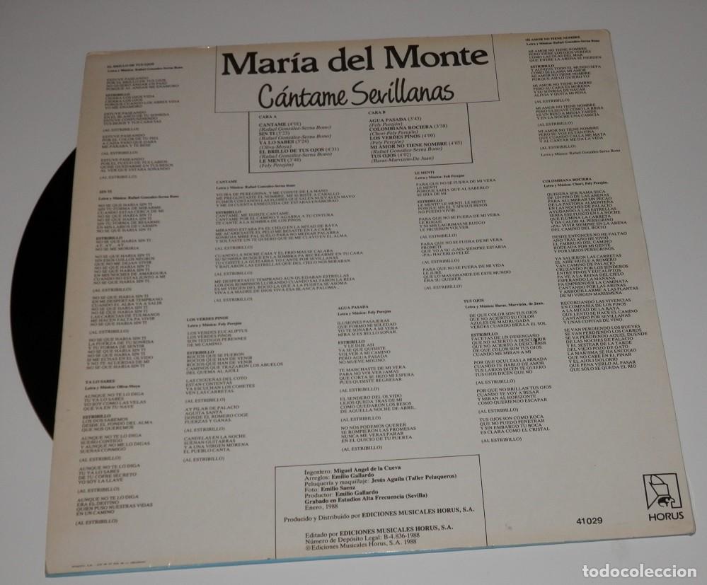 Discos de vinilo: DISCO LP DE VINILLO DE MARIA DEL MONTE - Foto 2